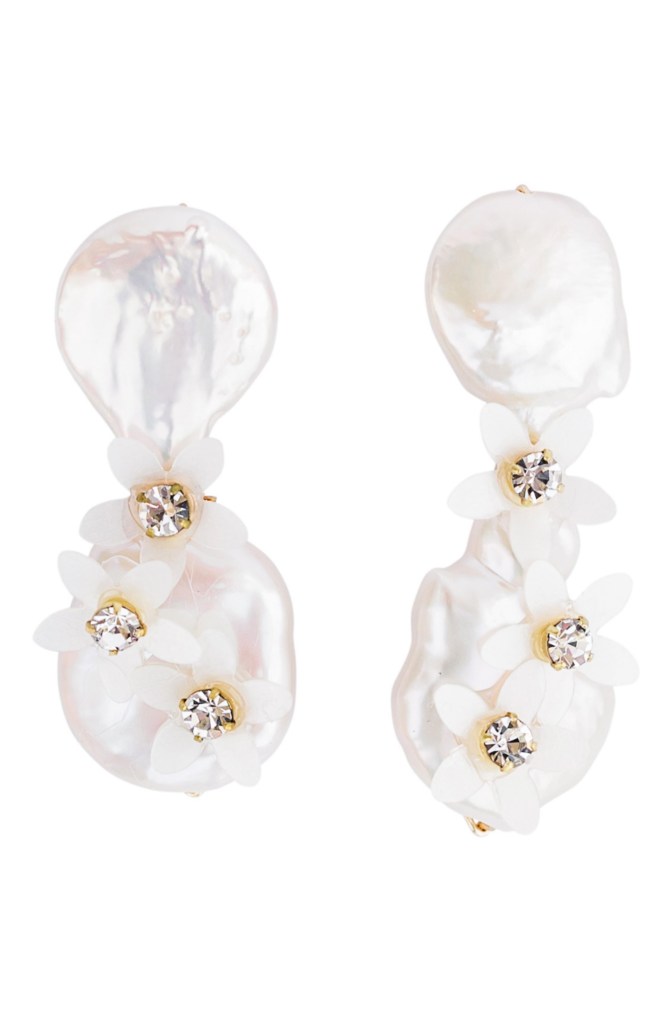 Fashion 1-Paire-Femmes-Dame Ear-Stud-Earrings-Hot ELEGANT-Flower-Pearl-Rhinestone 